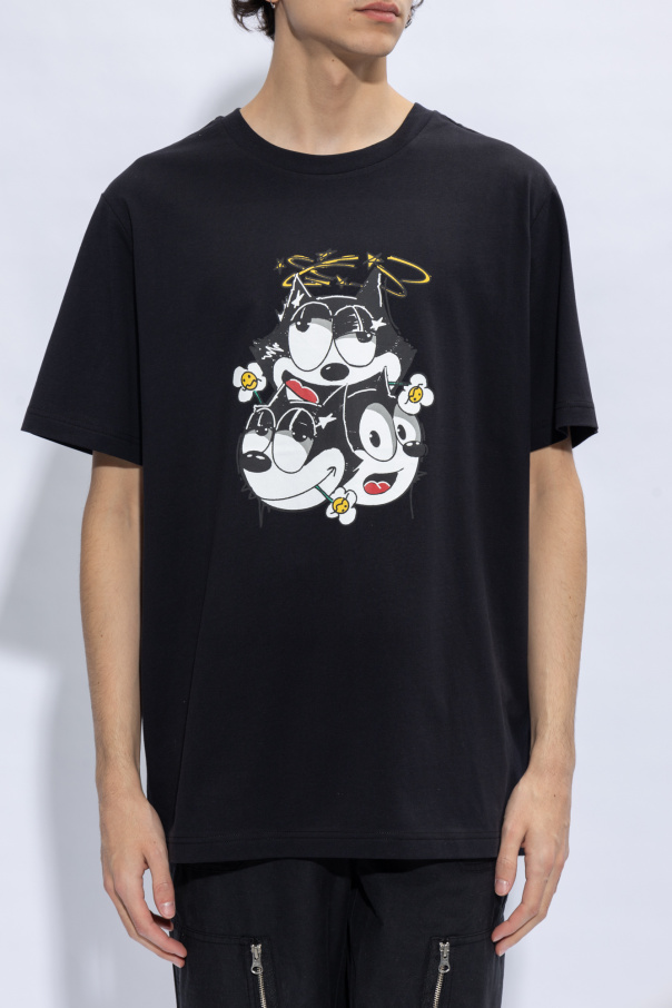 トップス iceberg Felix Black Iceberg x Felix the Cat Iceberg - CAT Brusk
